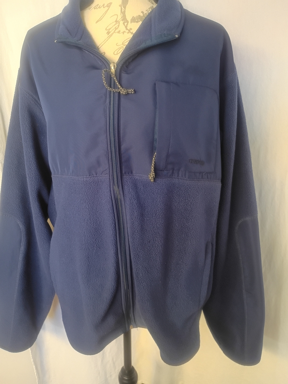 Chaps Men's Navy Full-Zip Fleece Jacket Size XL
